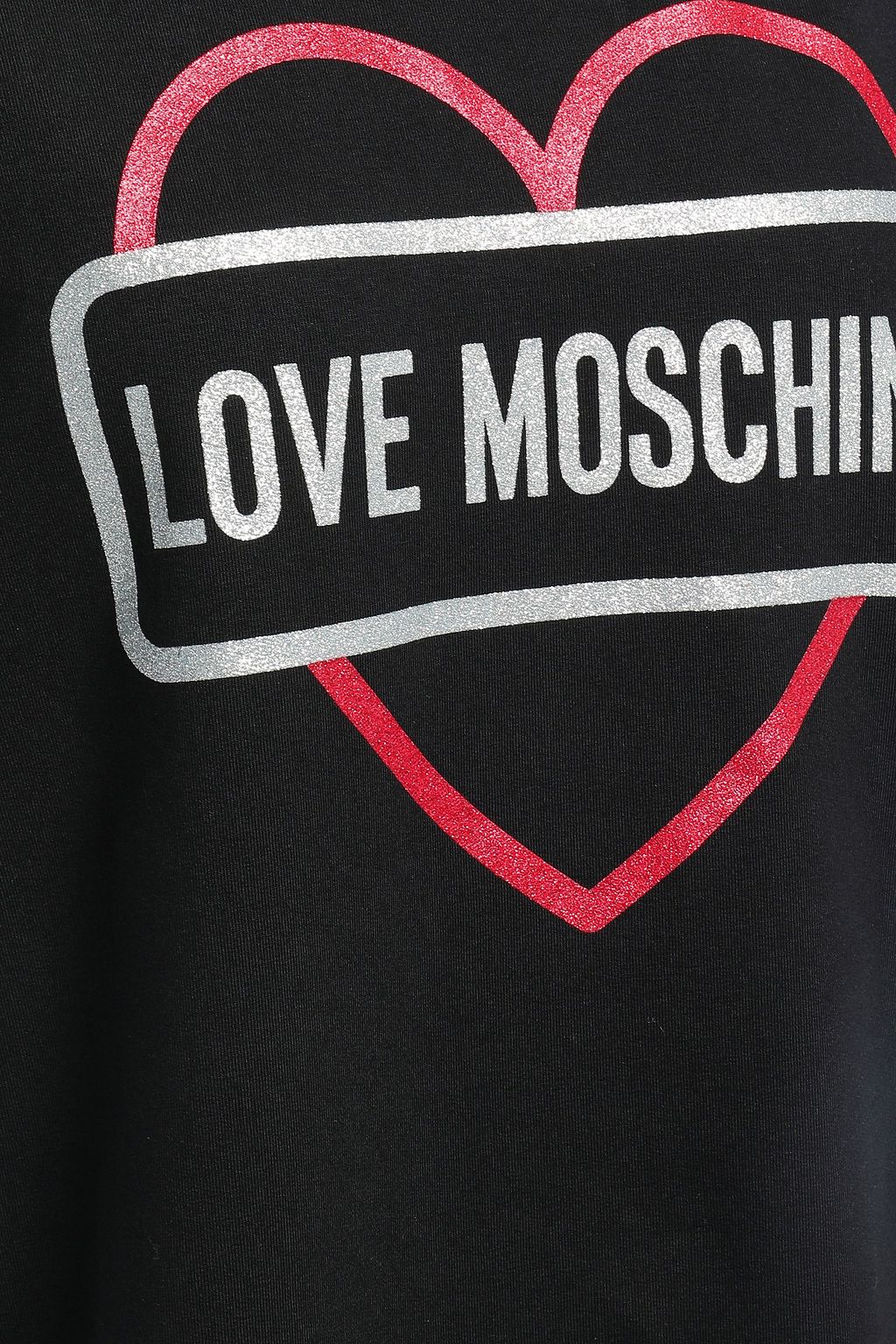 LOVE MOSCHINO Printed metallic stretch-cotton jersey mini dress