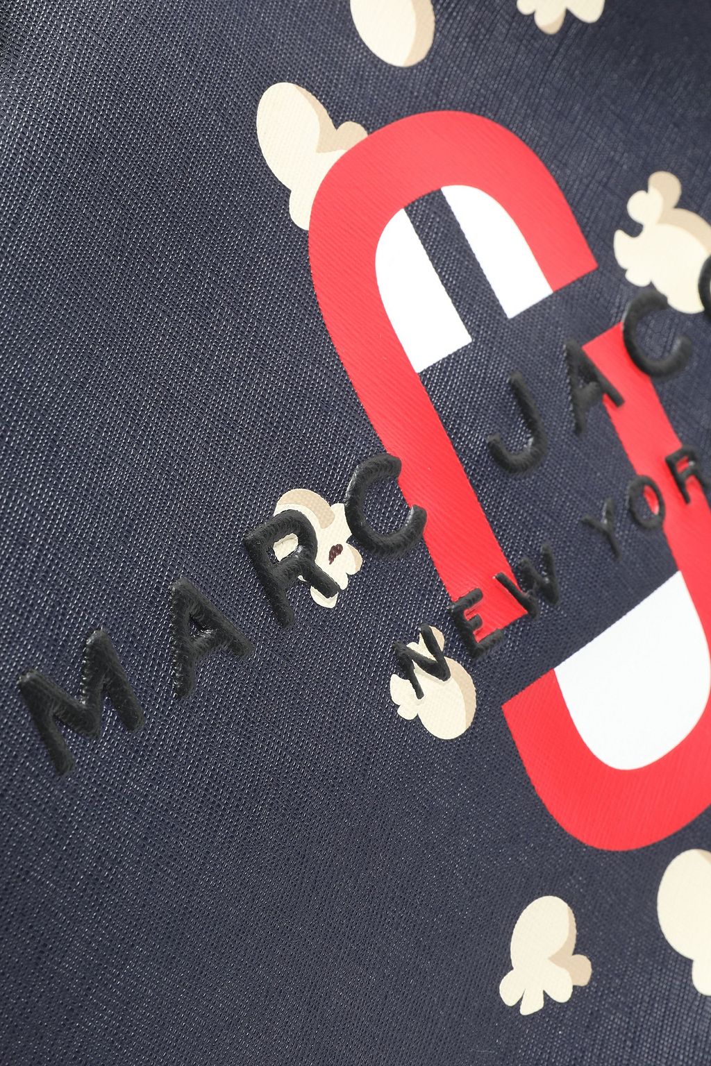 MARC JACOBS Logo-embroidered printed textured-leather tote