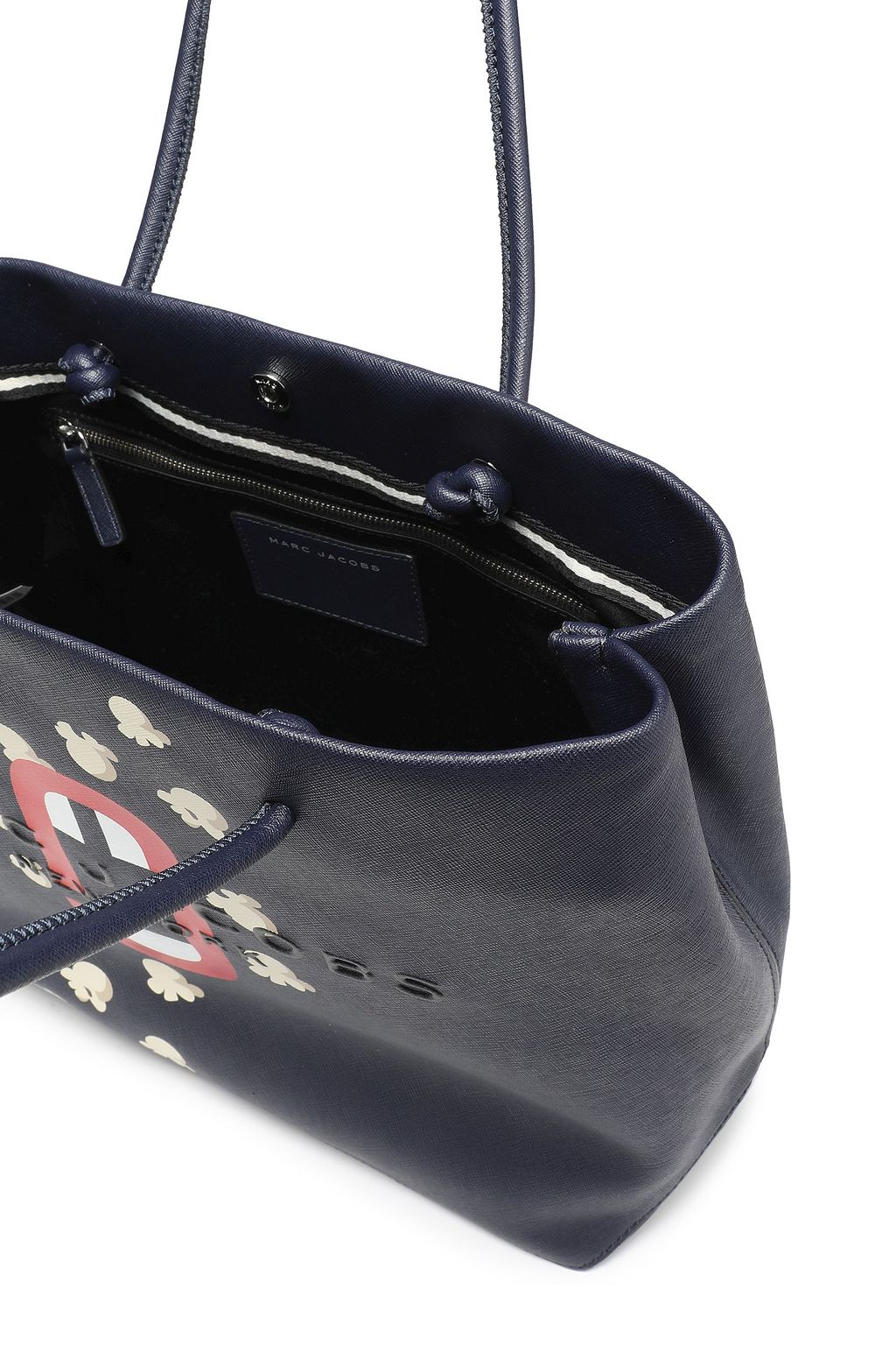 MARC JACOBS Logo-embroidered printed textured-leather tote