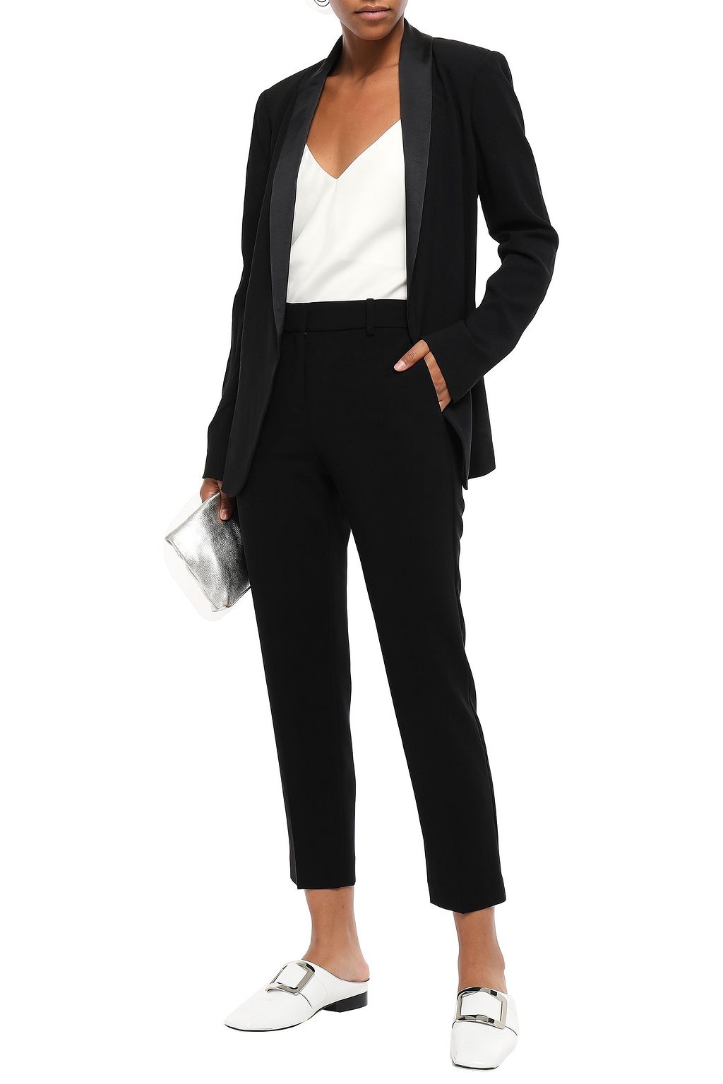 THEORY Treeca cropped crepe tapered pants