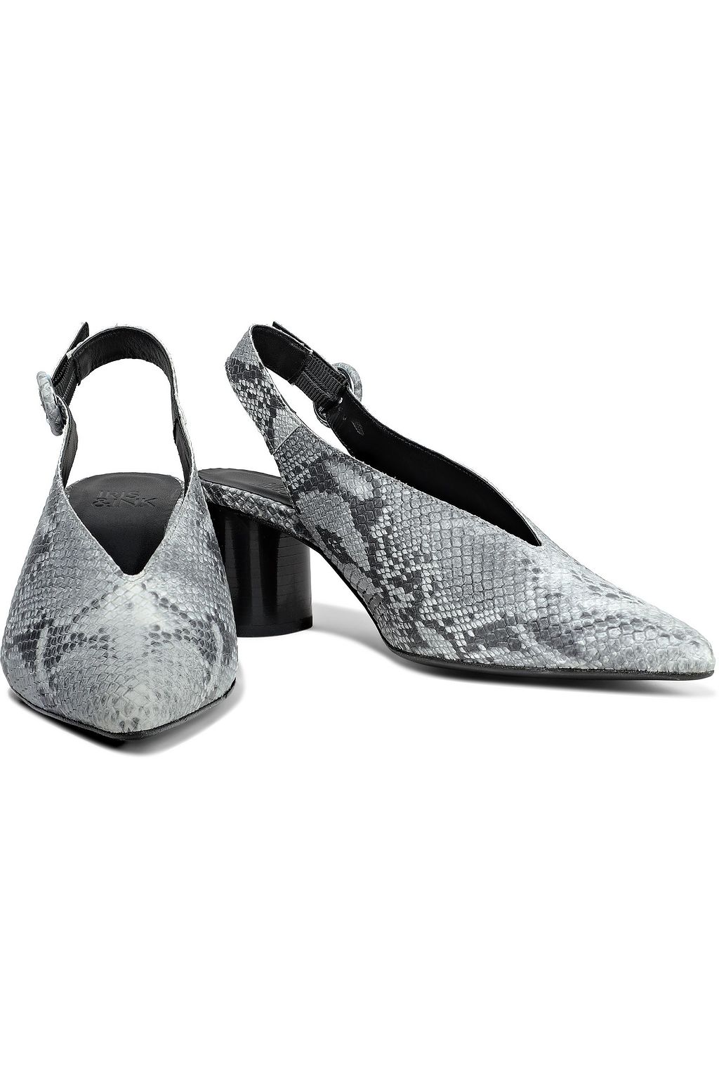 IRIS & INK Snake-effect canvas pumps
