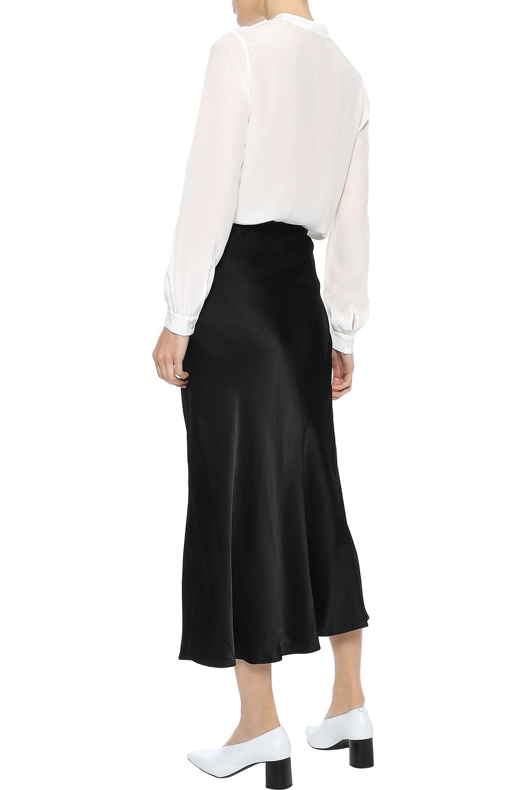 IRIS & INK Brooklyn satin midi skirt