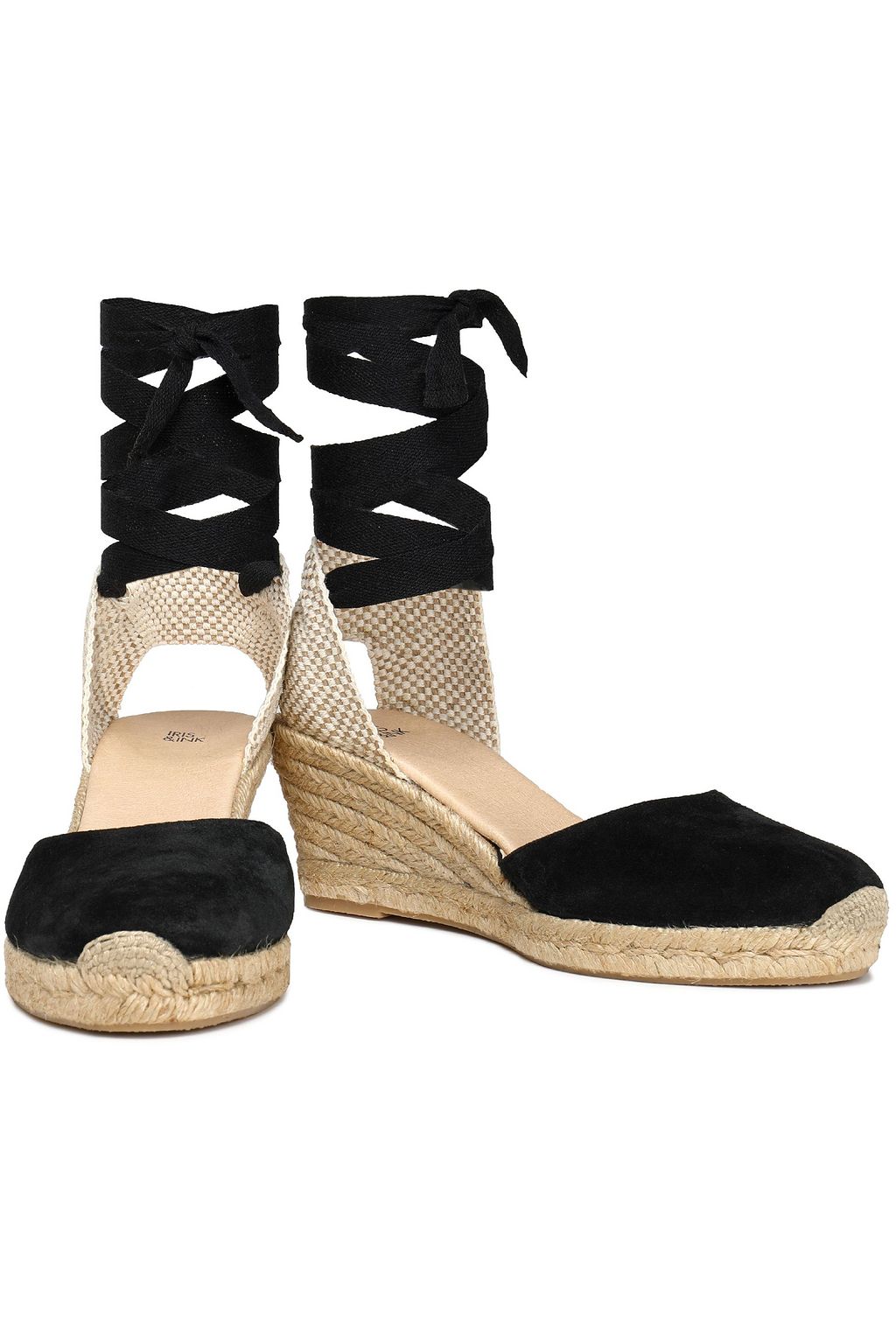 IRIS & INK Peyton suede wedge espadrilles