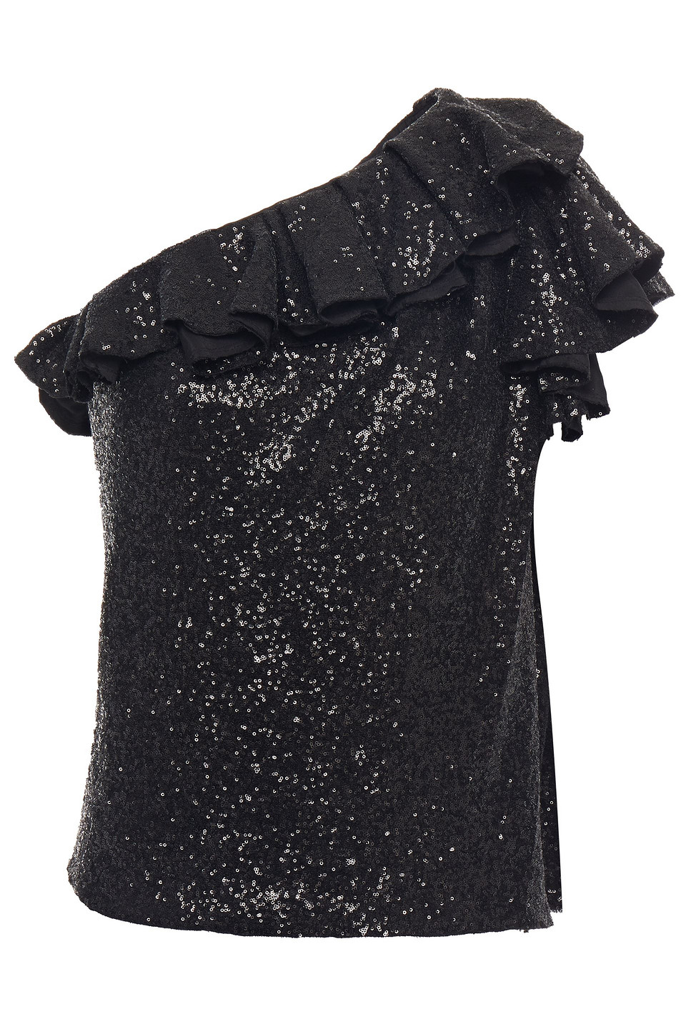 iro - lavaur one-shoulder sequined crepe top - black - fr 34