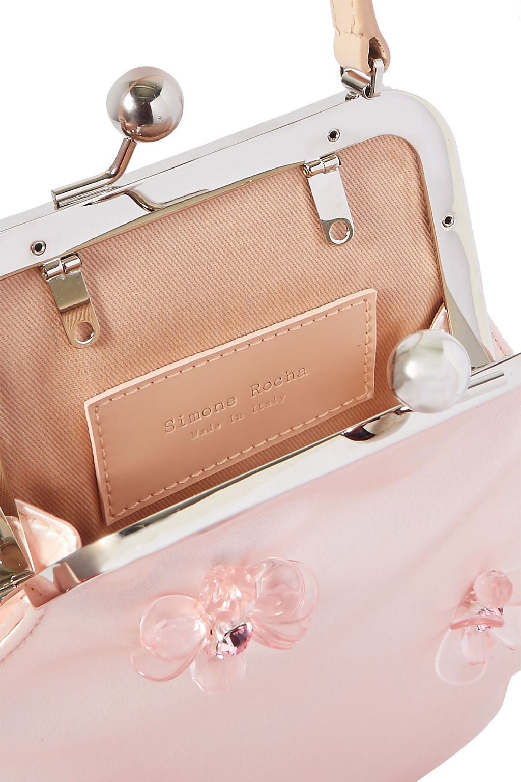 SIMONE ROCHA Flower mini beaded satin tote