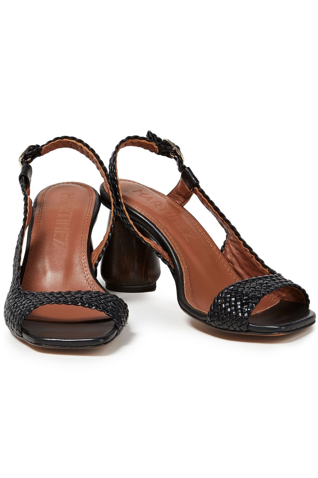 SOULIERS MARTINEZ Higuera braided leather slingback sandals