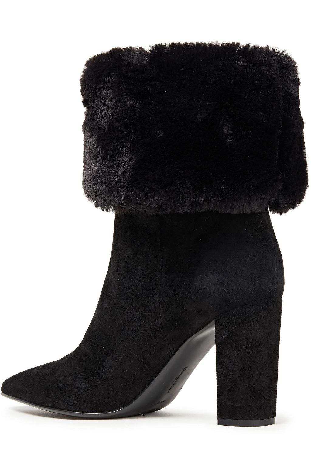 GIANVITO ROSSI Camoscio faux fur-trimmed suede boots
