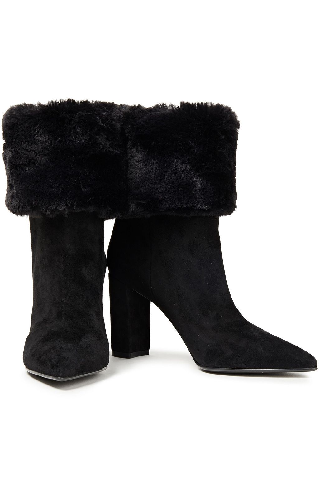 GIANVITO ROSSI Camoscio faux fur-trimmed suede boots
