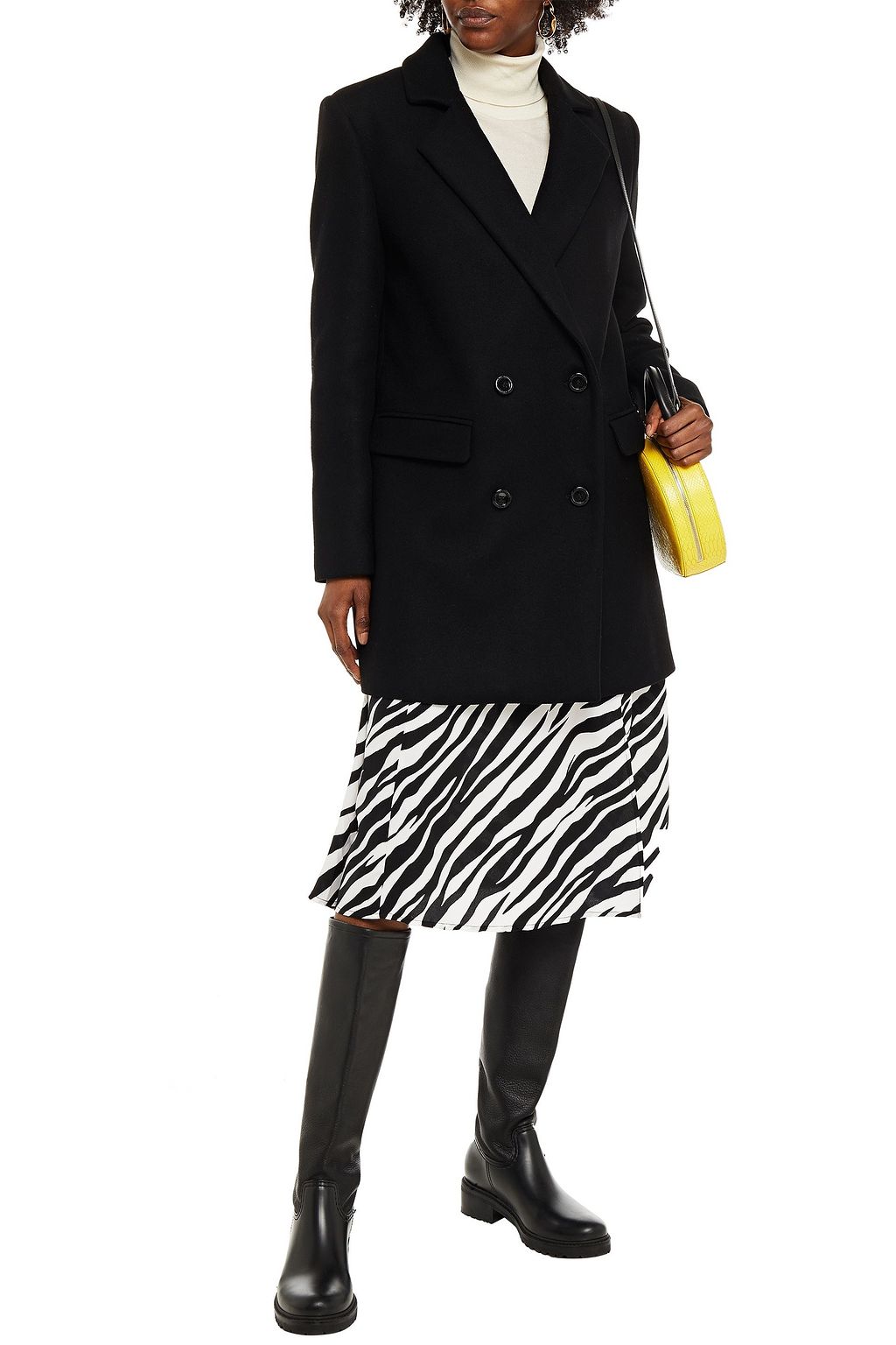LOVE MOSCHINO Double-breasted wool-blend felt coat