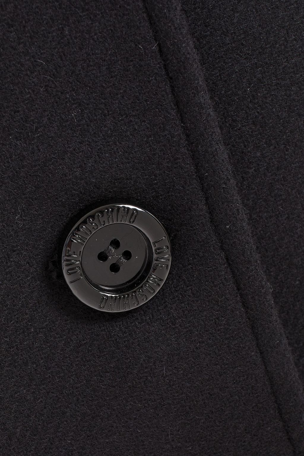 LOVE MOSCHINO Crystal-embellished wool-blend twill coat