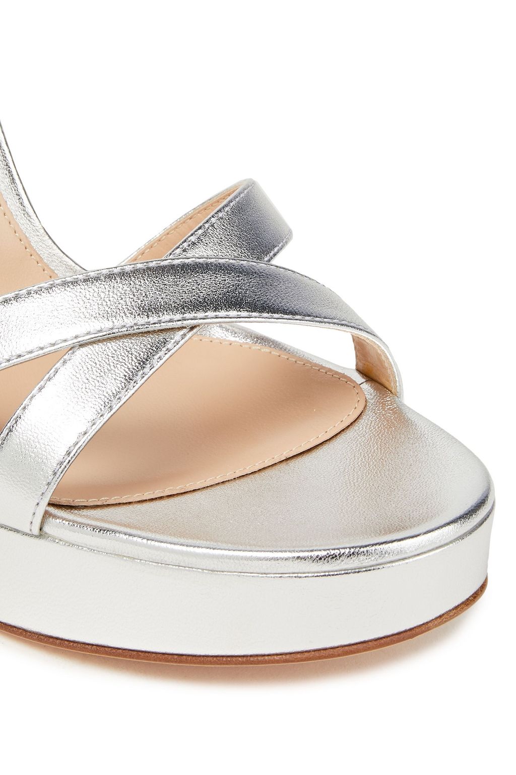 GIANVITO ROSSI Poppy metallic leather platform sandals