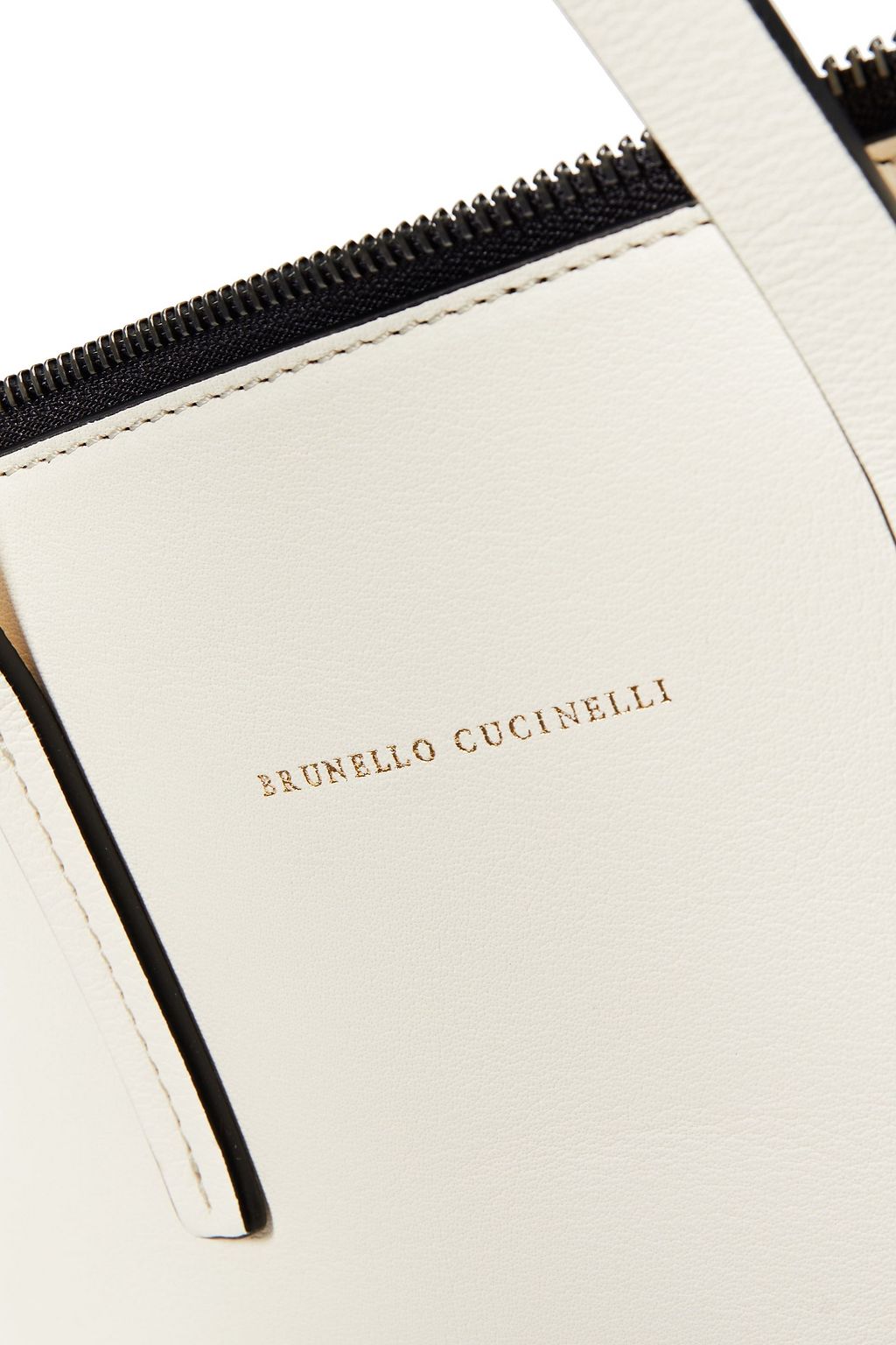 BRUNELLO CUCINELLI Bead-embellished leather tote
