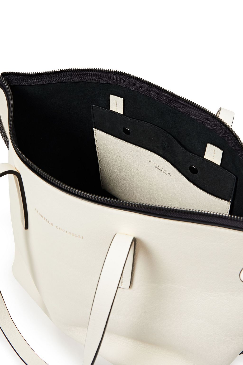 BRUNELLO CUCINELLI Bead-embellished leather tote