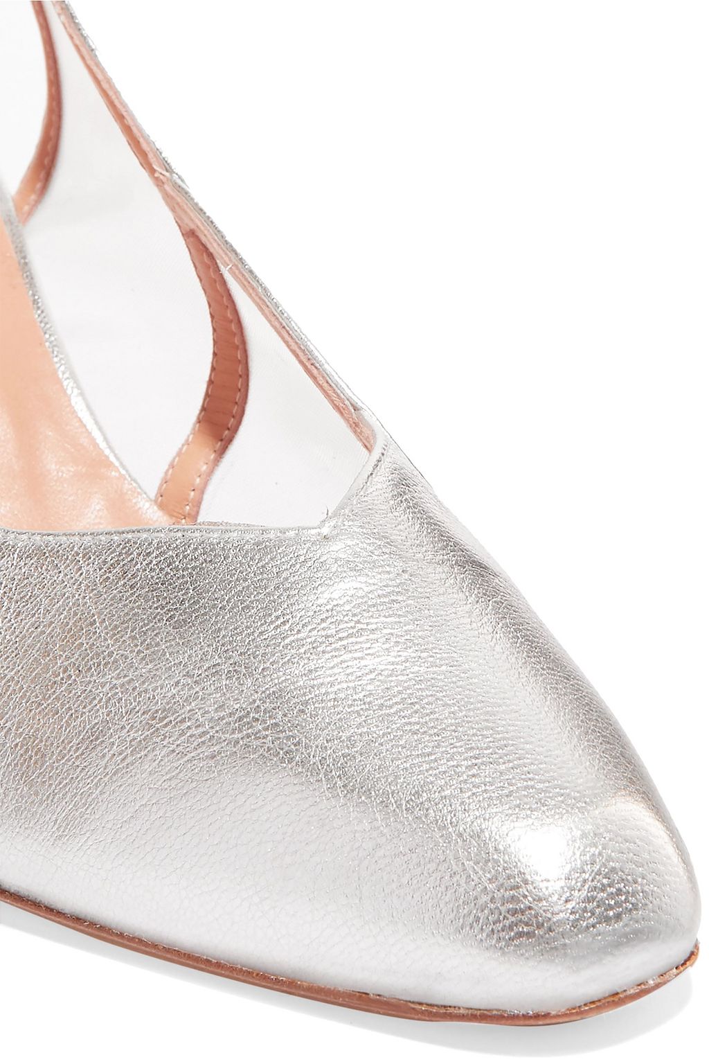 REJINA PYO Alison metallic leather and mesh slingback pumps