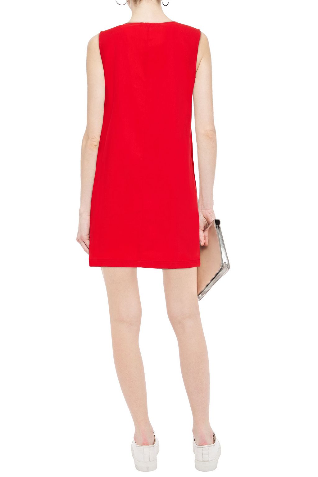 LOVE MOSCHINO Lyocell and cotton-blend twill mini dress