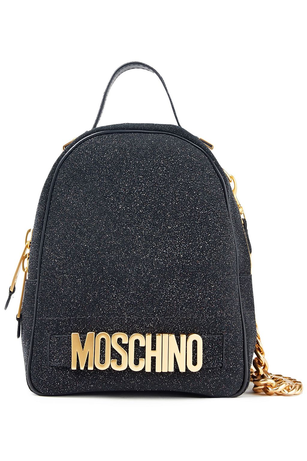 MOSCHINO Glittered leather backpack