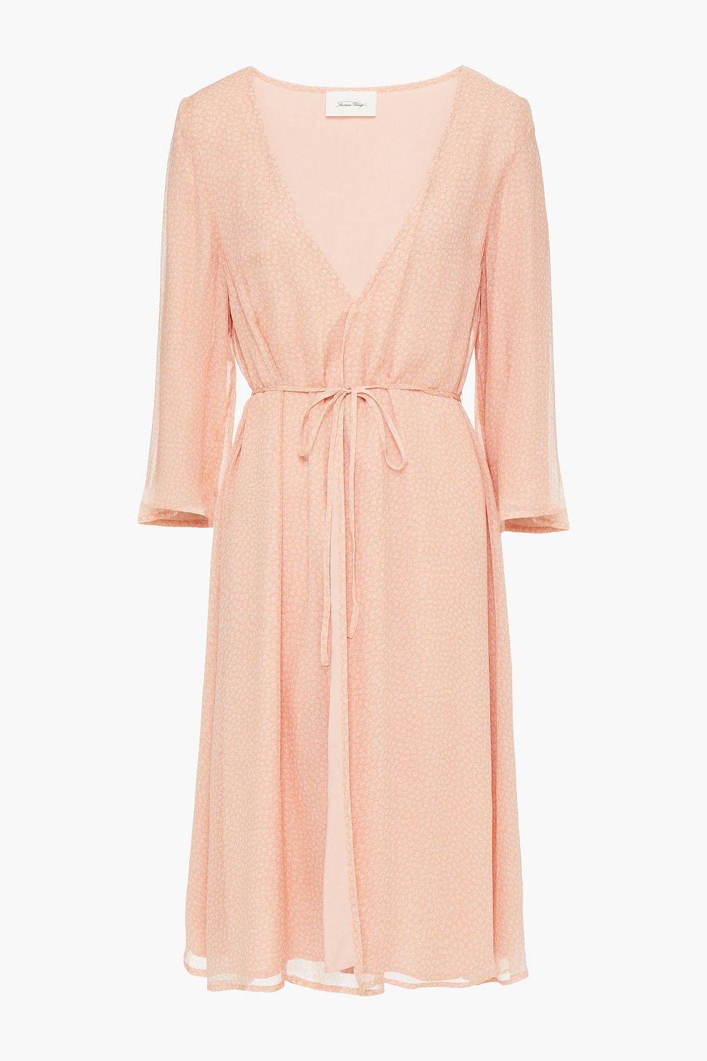 Pastel orange Iristate floral-print georgette wrap dress | Sale up to 70%  off | THE OUTNET | AMERICAN VINTAGE | THE OUTNET