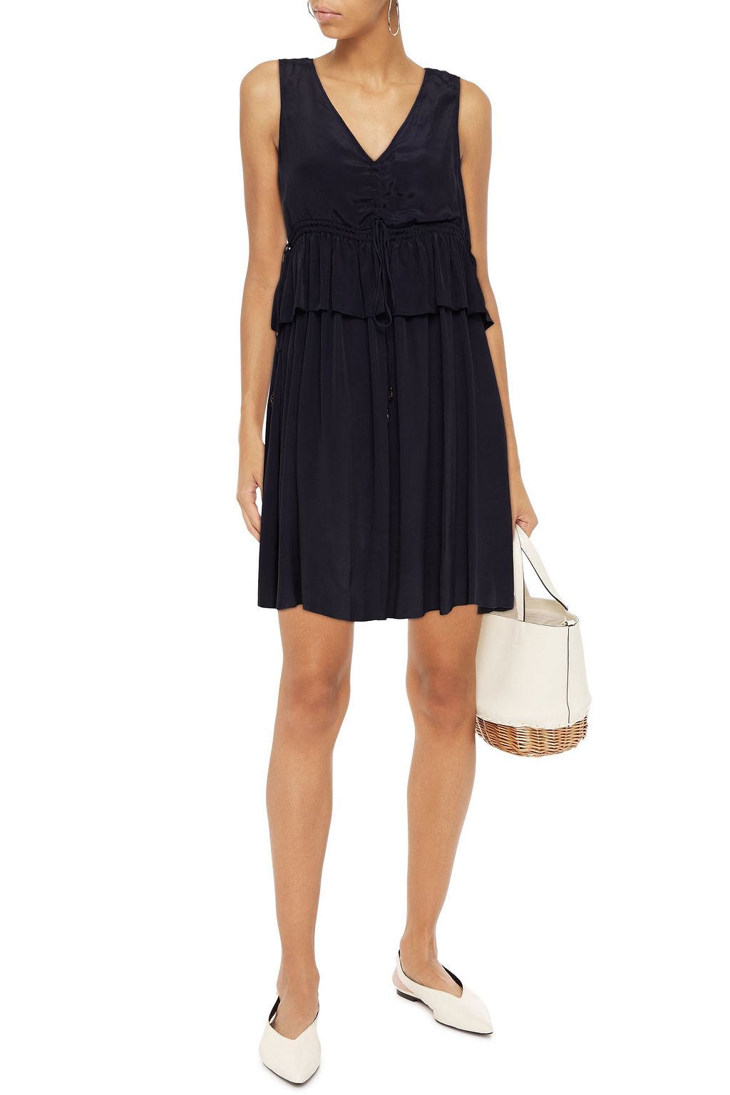 SEE BY CHLOÉ Ruffled crepe de chine mini dress