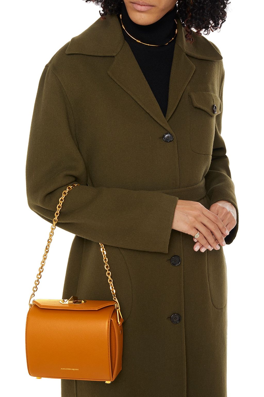 MCQUEEN Box Bag 19 croc-effect leather shoulder bag