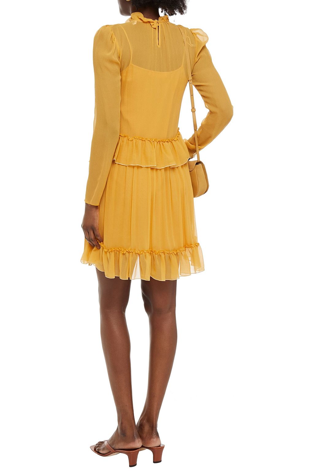 SEE BY CHLOÉ Ruffled crinkled silk-georgette mini dress
