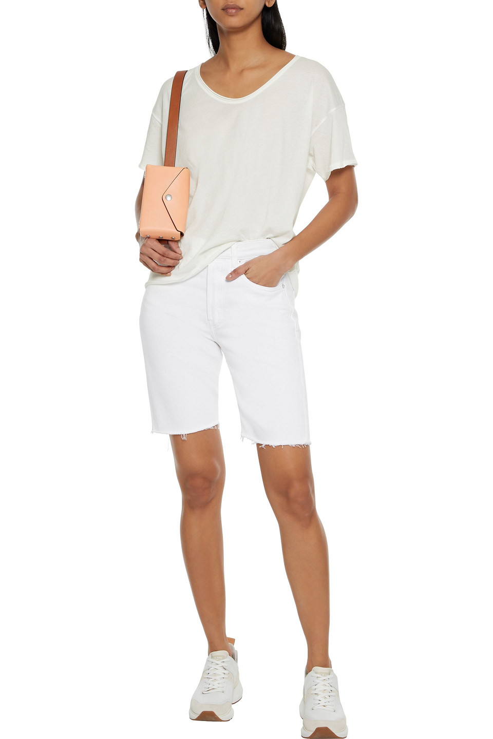  Rag & Bone - Maya Jeansshorts Mit Fransen - Weiß - 23 