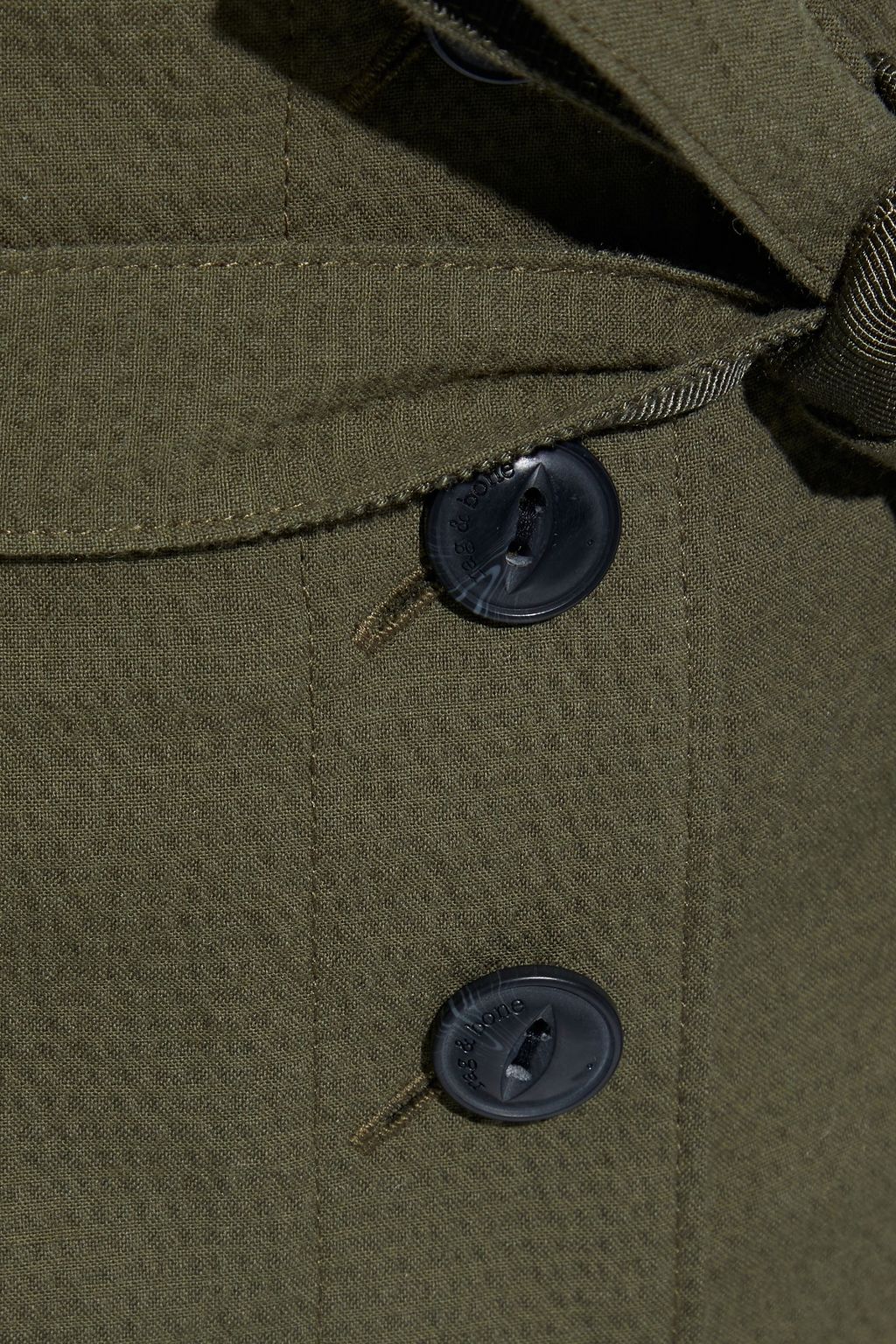 RAG & BONE ベルト付き コットン混シアサッカー ショートパンツ