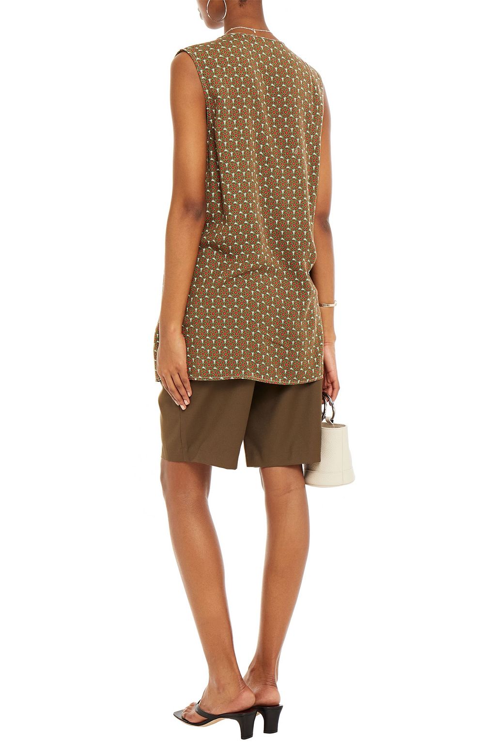 AMERICAN VINTAGE Marta printed Lyocell-crepe tank
