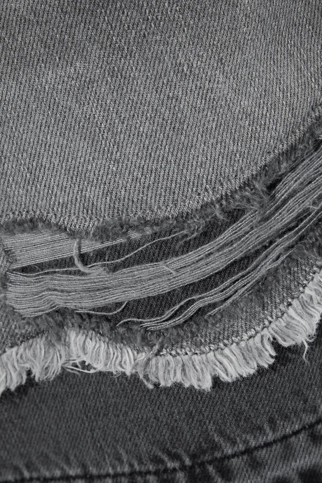 FRAME Le Mini distressed denim mini skirt