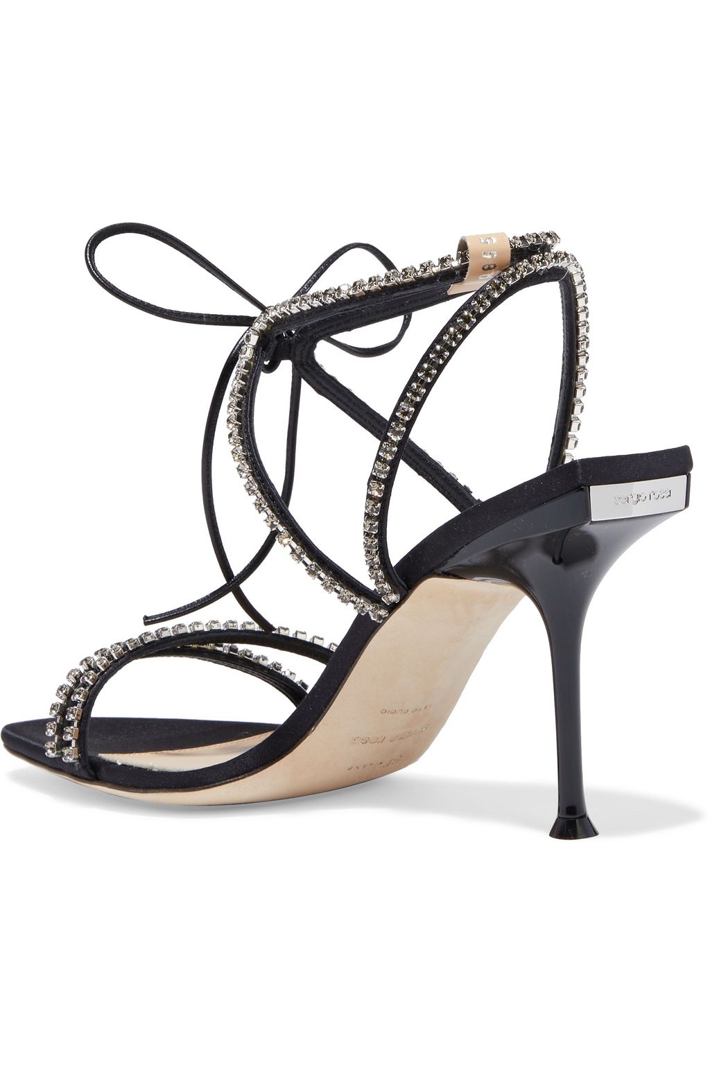 SERGIO ROSSI sr Milano crystal-embellished satin sandals