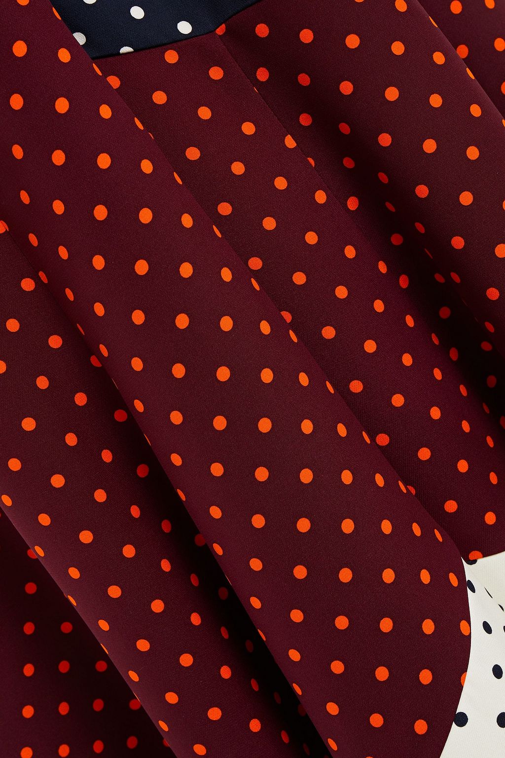 GABRIELA HEARST Elliot patchwork polka-dot silk and wool-blend midi dress