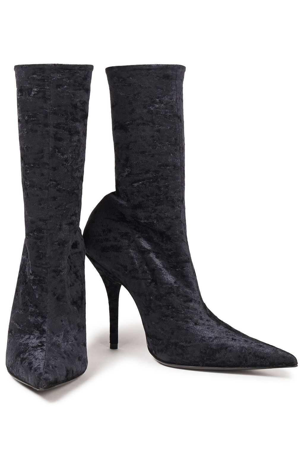 BALENCIAGA Crushed-velvet sock boots
