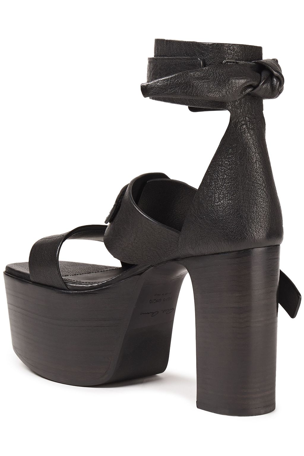RICK OWENS Buckled knotted leather platform sandals