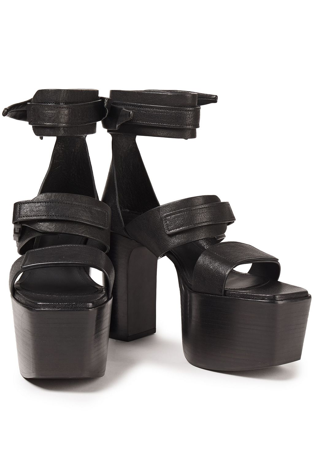 RICK OWENS Buckled knotted leather platform sandals