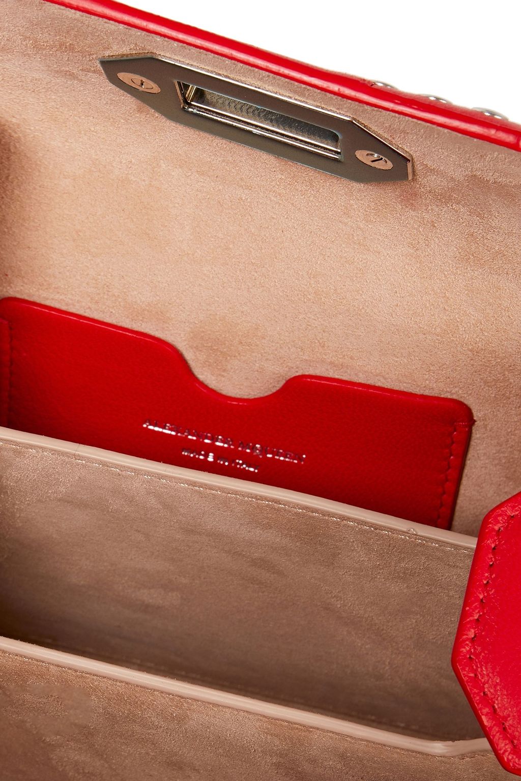 MCQUEEN Box embellished paneled leather shoulder bag