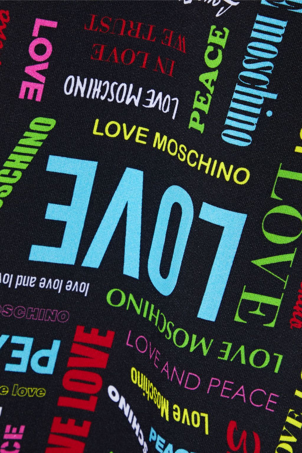 LOVE MOSCHINO Printed French cotton-terry dress