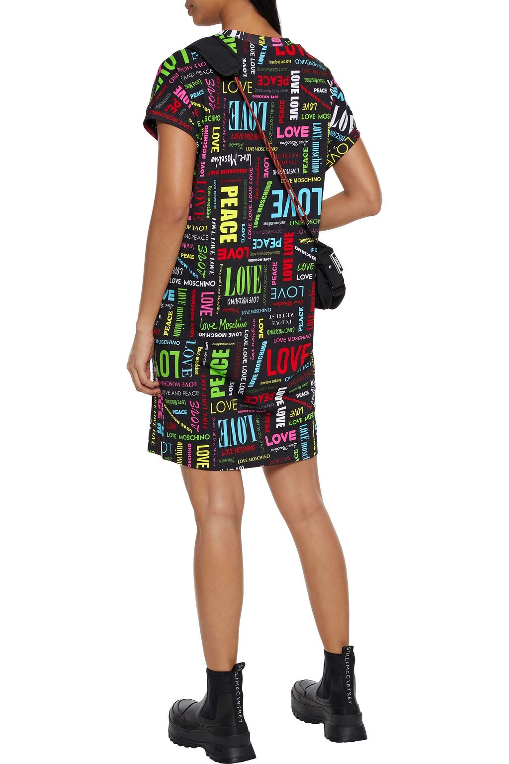 LOVE MOSCHINO Printed French cotton-terry dress