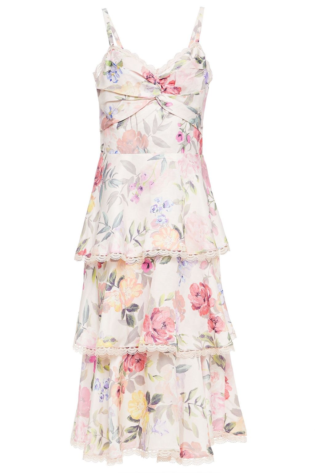 tiered guipure lace dress