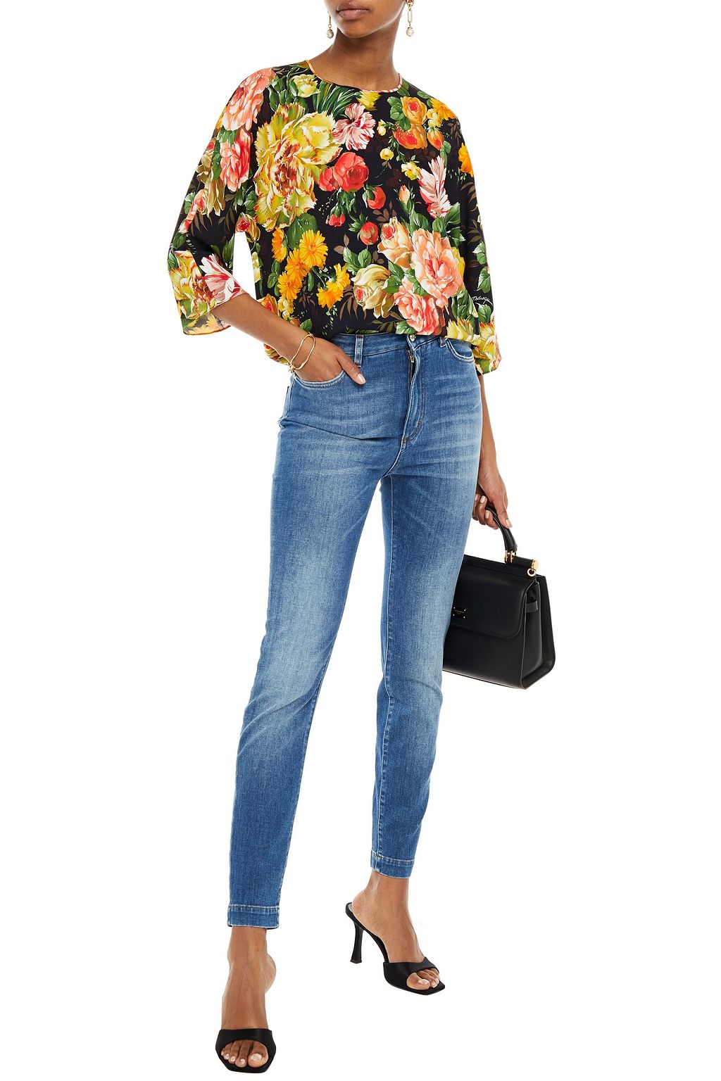 DOLCE&GABBANA Faded high-rise skinny jeans