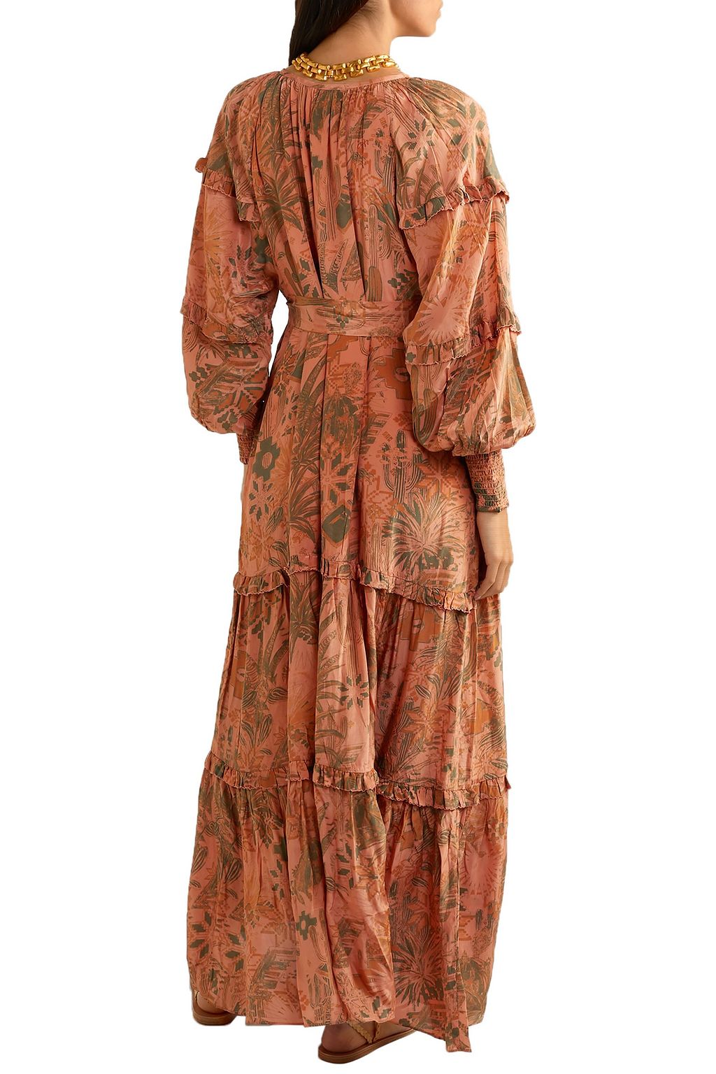 CHUFY Colca ruffled tiered printed voile maxi dress