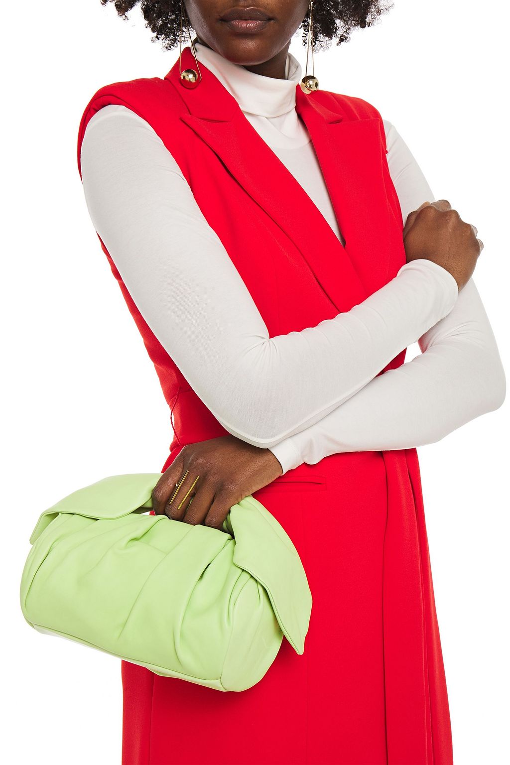 REJINA PYO Nane knotted lamé tote