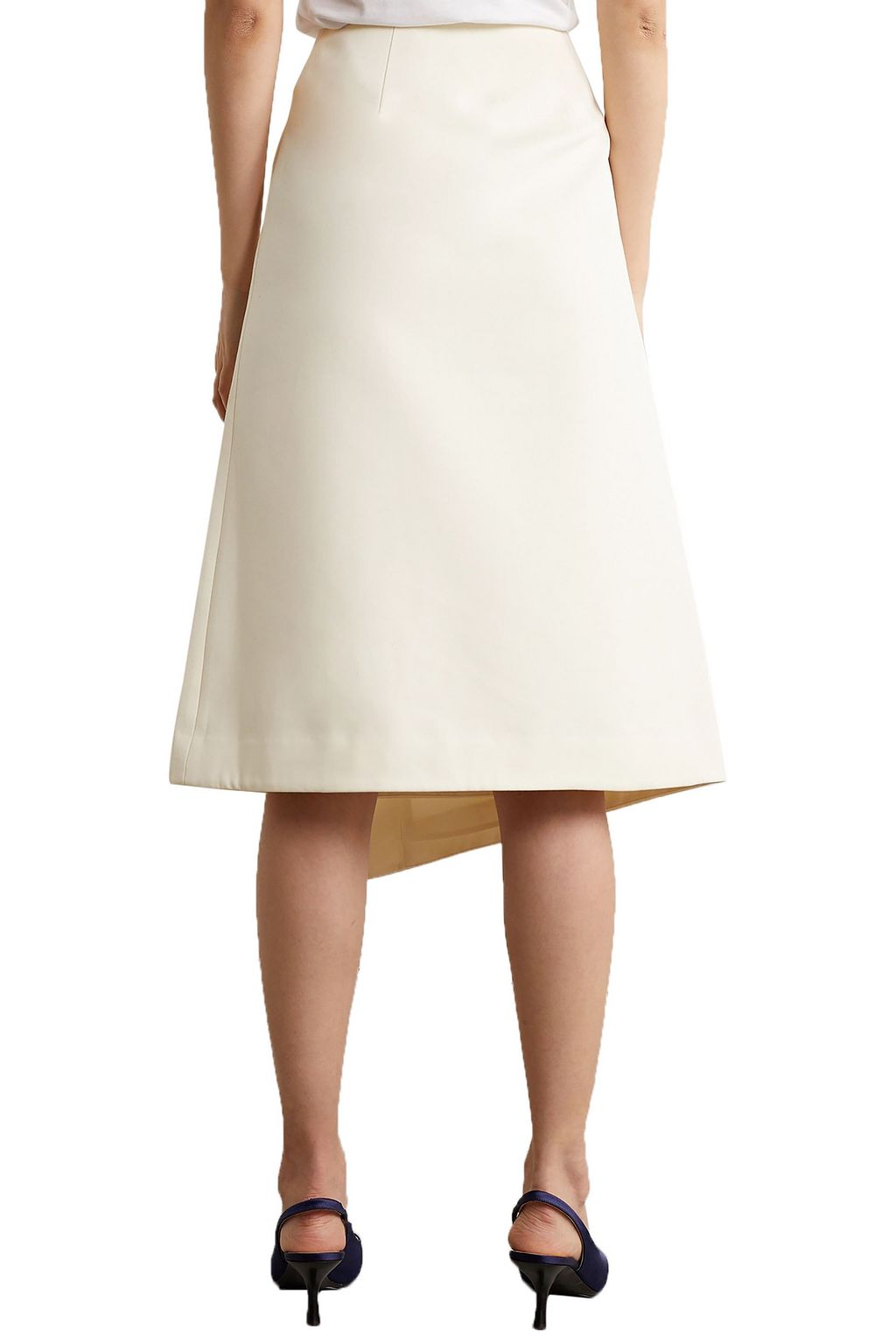 CO Asymmetric cotton and wool-blend wrap skirt