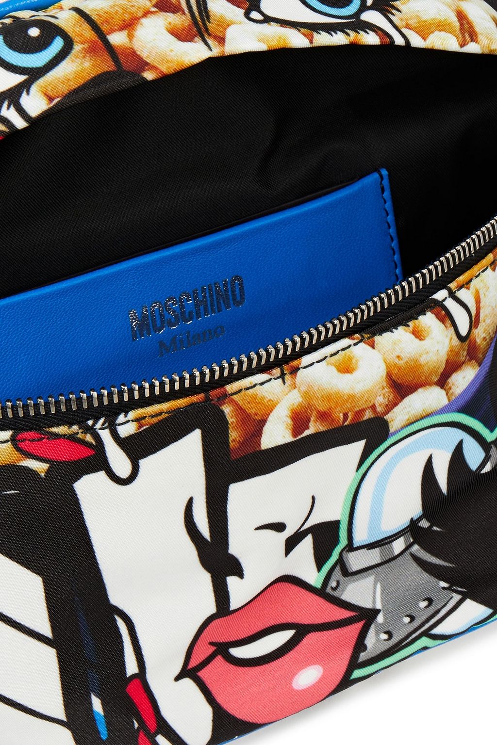MOSCHINO Leather-trimmed printed shell belt bag