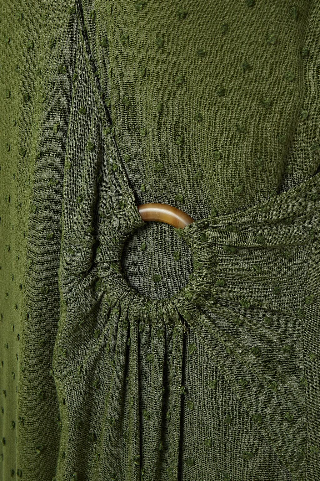 CHARLI Wrap-effect fil coupé gauze midi dress