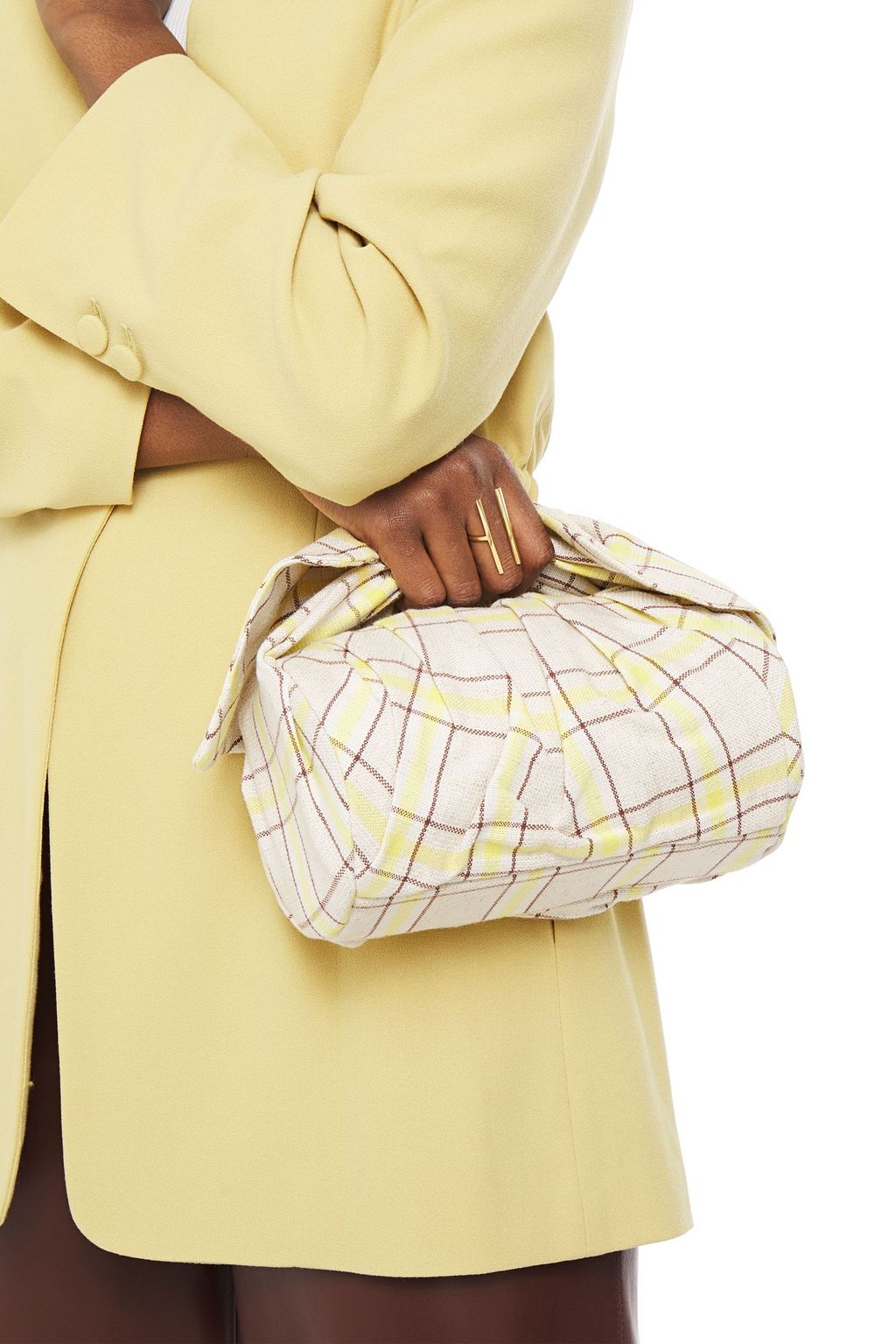 REJINA PYO Nane knotted lamé tote