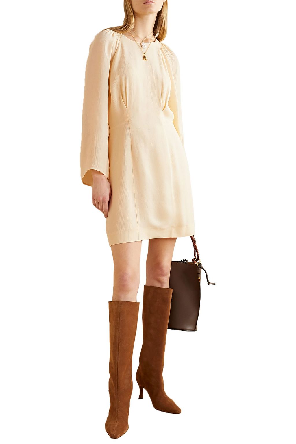 TOVE Marlen crinkled silk-georgette mini dress