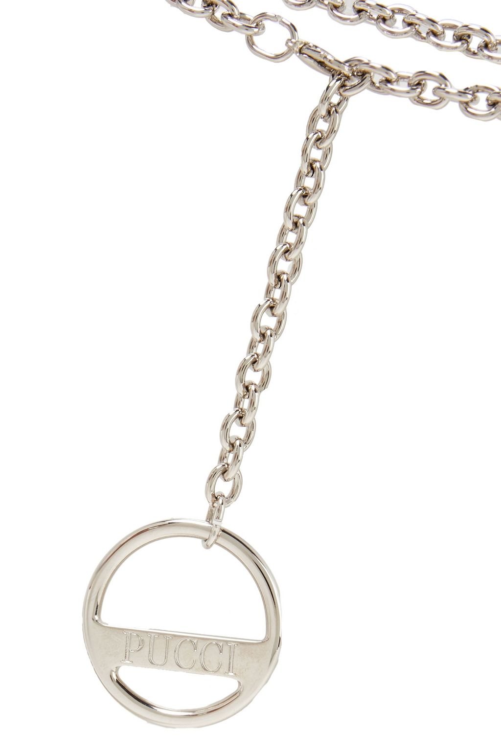 PUCCI Chain-trimmed leather belt