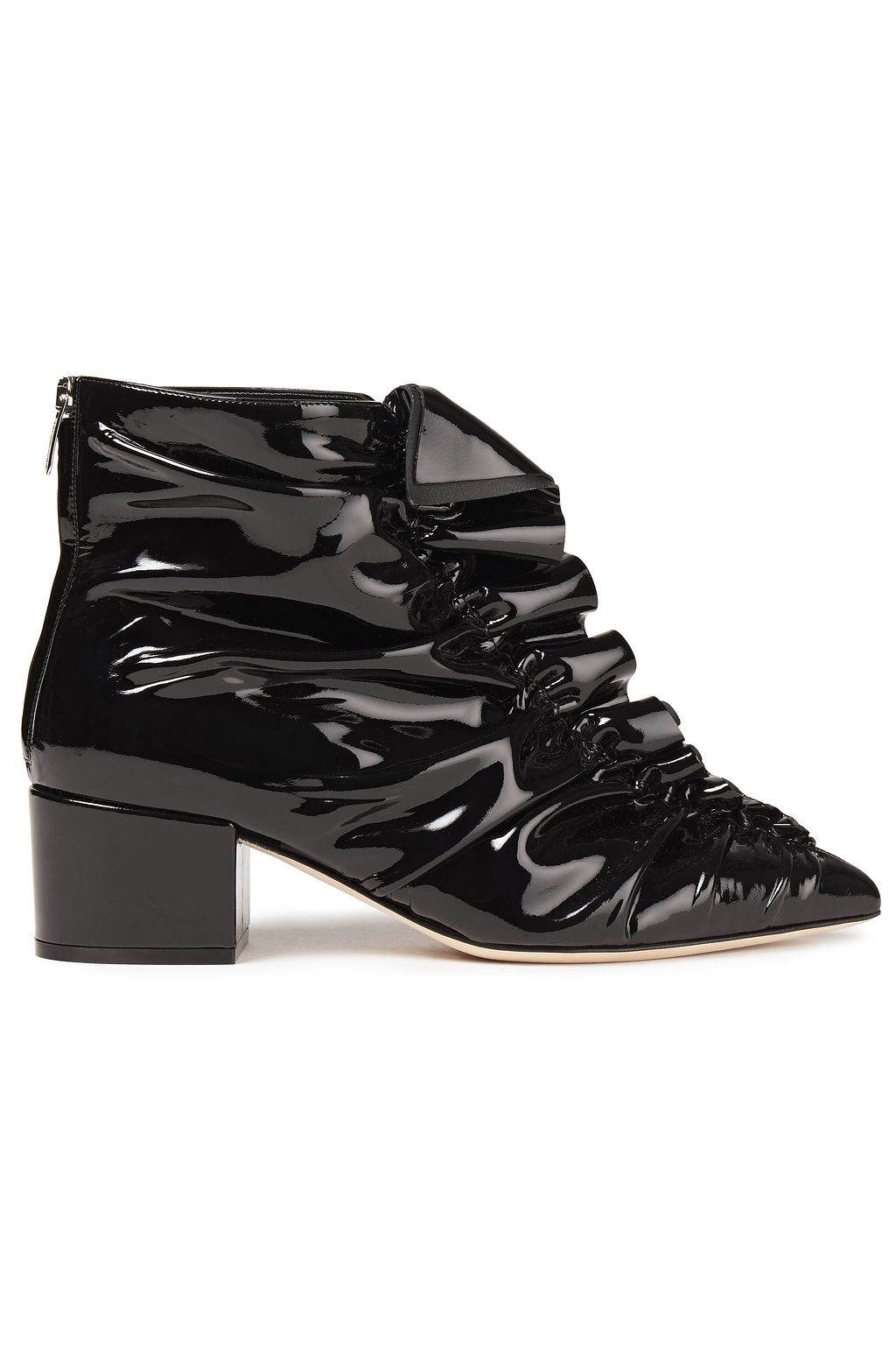 SERGIO ROSSI sr Ruffle 45 patent-leather ankle boots | THE OUTNET