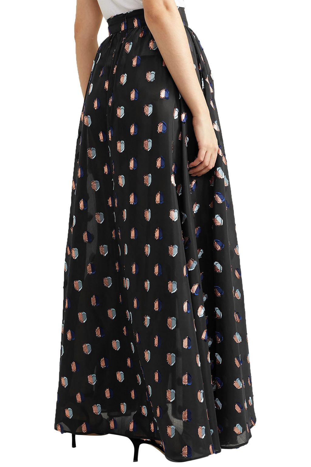 ANNA MASON Tati gathered metallic fil coupé organza maxi skirt
