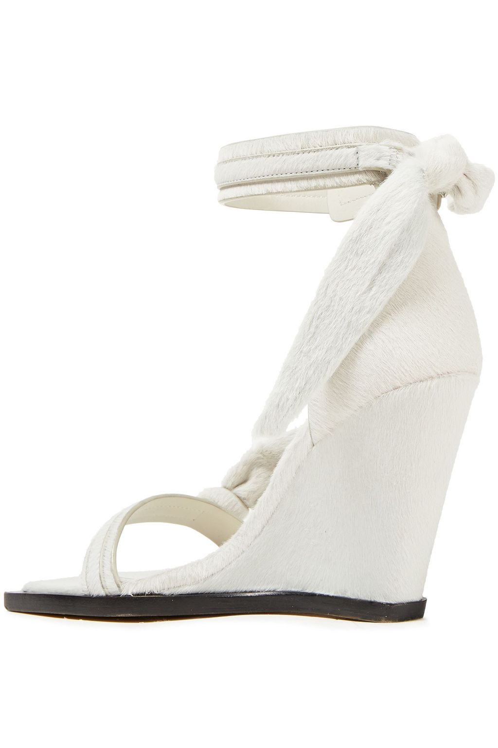 RICK OWENS Knotted calf hair wedge sandals