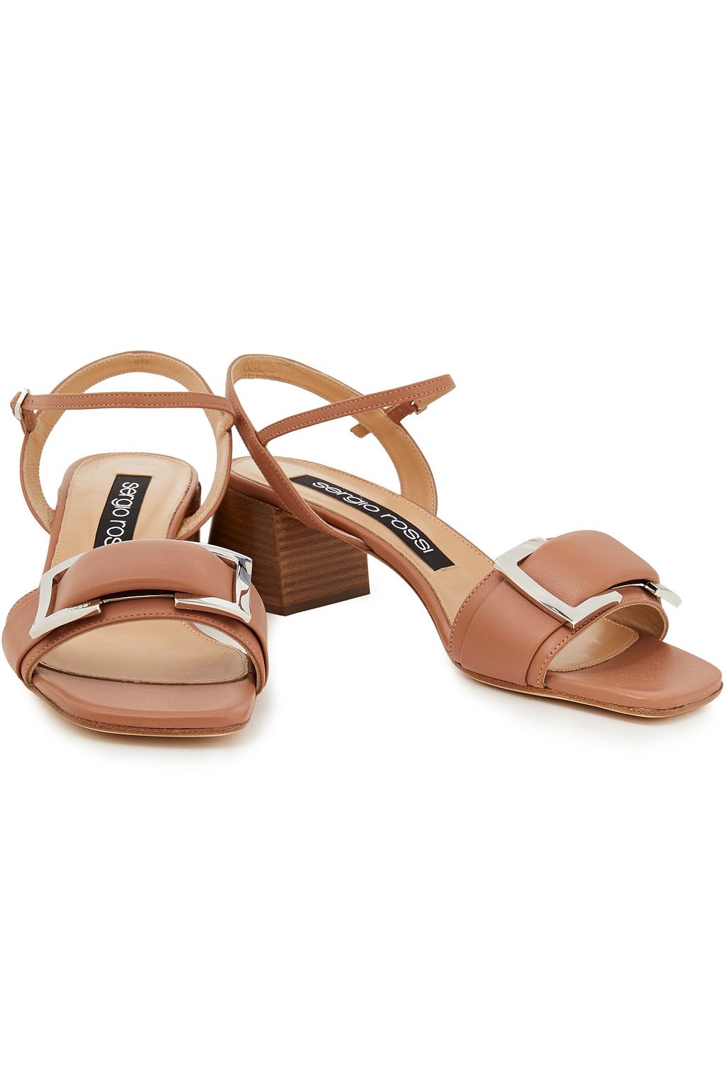 SERGIO ROSSI Buckle-embellished leather sandals